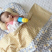 뽀송뽀송유아사계절이불아기블랭킷 북유럽병아리, 퀼팅디아마루면