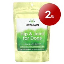 리암마켓 Swanson 스완슨 강아지용 고관절 관리 보충제 글루코사민 콘드로이틴 MSM 함유 츄어블 60개 180g 1팩, 2팩