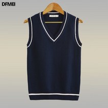 DFMEI.베스트 브이넥 민소매 니트 나시 퍼 나시 커플룩