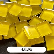 모자이크 재료 공예 취미 100g/3.52oz(약 50pcs) 1.5cm/0.59in 정사각형 유리 타일 4mm/0.16in 두께 DIY 만들기, 100g-3.52oz, Yellow1