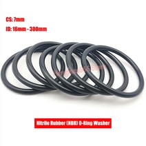 고무오링 CS 7mm O-링 검정색 니트릴 고무 NBR O 링 씰링 와셔 ID 16mm-300m 원형 형 가스켓 내식성 고온, [57] ID185mm OD199mm 1pc, [01] Black, [01] 7mm