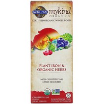 Garden of Life MyKind 오가닉 식물 철분 오가닉 허브 크랜베리 라임 240ml (8fl oz) 2팩