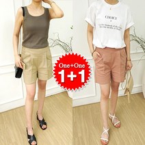 코지데이 여성용 울트라 스트레치 린넨 반바지 1+1