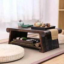 좌식 테이블 원목 감성 다도 찻상 사각 좌탁 바닥, 레귤러 M 68x35x28