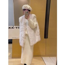 수입 밍크 조끼 퍼 베스트 자켓 명품 모피조끼 폭스 토끼 털조끼 인조 밍크조끼 모피 여성 패션 2022 가을 겨울 버전 모 여우 모피 중간 길이 느슨하고 얇은 모피