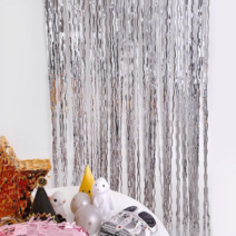 실버 은박커튼 파티룸 루프탑 꾸미기 포토존 만들기