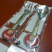 itzae - [일본] 페코 밀키 커트러리 스텐 스푼포크 레드, 포크, 1개