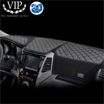 VIP 리무진엠보 가죽 대쉬보드 썬커버/대시보드커버 - 올란도/11년~18년, 상단네비매립형 - 블랙, 쉐보레