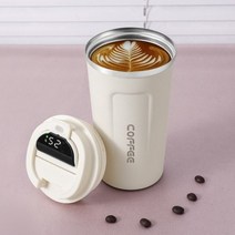 510ml 텀블러 스마트 보온병 커피 머그잔 LED 온도 디스플레이 단열 스테인레스 명품텀블러 새지않는텀블러 자이언트텀블러 신입사원선물 쉐이크텀블러 가벼운보온병, 510ml18oz, 육군 녹색