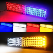 12V 사각슬림형 84발 LED경광등, (6)백+백