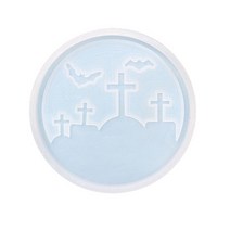 연마공구 연삭 Diy 할로윈 에폭시 트레이 금형 거미줄 해골 묘지 코스터 실리콘, 01 cemetery