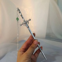 여성고급비녀 한복노리개 혼주뒤꽂이 헤어 한복 비녀 스틱 펑크 루비 펜던트 검 간단한