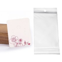 진열용품 매장집기 행사매대가방 50 개 포함 귀걸이 카드 고양이 쥬얼리 디스플레이 포장 골판지 귀 스터, 02 50pcs ONLY Card, 13 3.8x2.8cm Flower02
