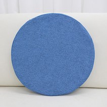 린넨 원형방석 / 지름 40cm 두께 4.5cm / 미끄럼방지 분리세탁 고탄력 스펀지 / 카페 의자 소파 벤치 방석