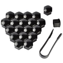 튜익스휠너트 자동차휠너트 speedwow 20pcs 17mm 휠 너트 볼트 헤드 커버, 검은색, 20개