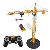 굴삭기 타워크레인 중장비 rc 100CM 높이 타워 지브 크레인 트럭 360 도 회전 후크 리프팅 이동식 랙 250g, 01 YELLOW