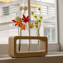 아리아공방 유리 아크릴 이케바나화병 오브제 실린더 화병, 선택1) 1구 자작나무, 유리관