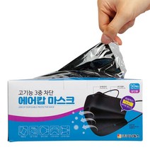 TV홈쇼핑 에어캅 일회용 마스크 덴탈마스크 50매 (개별포장), 성인용 블랙 (개별포장)