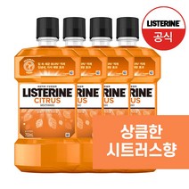리스테린 내추럴 시트러스 구강청결제, 750ml, 4개