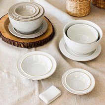 온달 식기세트 6P 혼밥세트 옻칠수저 공기 대접 찬기 접시 도자기그릇, 온달식기6P샌드그레이+옻칠수저세트