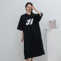 에이원 여성용 순면 박스 반팔 원피스