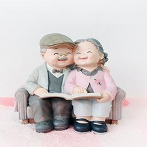 노부부 인테리어 소품 가정의 달 부모님 선물 장식소품 장식인형, 앨범