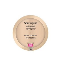 뉴트로지나 Neutrogena Mineral Sheers 비타민 A C E 경량 루스 파우더 메이크업 파운데이션 쉬어미디엄 빌드 가능 커버리지 스킨 톤 인핸서 안면 홍조 감소제 내, 20 / Natural Ivory