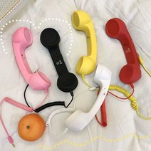 복고풍 스타일 스마트폰 이어폰 전화통화 수신기, (핑크색)