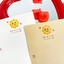 너만 바라볼 태양 포토 제작편지지 (주문제작) / 곰신 군인 편지지, 편지지 10장, 화이트
