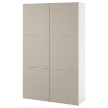 이케아 베스토 수납콤비네이션+도어 - 화이트/라프비켄 라이트그레이베이지 120x42x193 cm