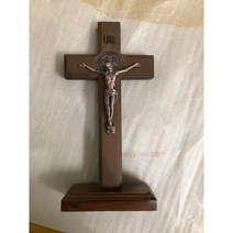 십자고상 원목형 천주교 탁상 인테리어 장식용 벽고상 차량용, 레드 앤티크 미디엄 15.8X32CM