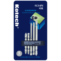 [D1-8809071471908] 코텍 마그네틱 비트 5p K-1908 드라이브비트 드릴비트 가정용비트 사무용비트, 1개