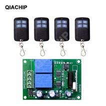 QIACHIP 범용 무선 원격 제어 스위치 DC 12V 2 CH RF 릴레이 수신기 모듈 2CH 433 Mhz 송신기, [05] 4 RC and 1 Receiver