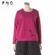 에고 레이스 장식 꽃자수 블라우스 ESDBL106