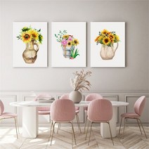 셀러허브 감성 수채화 해바라기 그림 액자 No1 10 캔버스 20호, 1번／20호53x73cm(캔버스액자옆면연장)