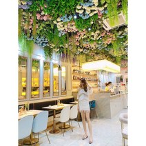 천장 식물 장식 백화점 대형마트 웨딩홀 꽃 인테리어, H. 1제곱미터재료(철망포함)전구없음