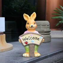 야외 정원 welcome 토끼 조형물 매장 테라스 유치원 정원장식, 웰컴표 토끼【높이 54cm】