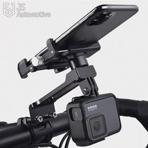 JS automotive 자전거 전동킥보드 핸들바 고프로마운트 스마트폰 거치대 라이딩 악세사리 용품, A타입_마운트장착형_블랙