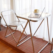 에이드 티 책상 식탁 보조 아크릴 접이식 테이블, 에이드접이식테이블-투명