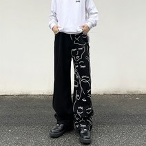 톰청바지 남성 고가 일자통바지 트렌드 남자 긴바지 플라워 프린트 팬츠 N621P5578 4994044709