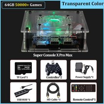 TSINGO Super Console X Pro Max 4K HD TV 비디오 게임 콘솔 PSPPS1N64DC 용 듀얼 시스템 S905X CPU 70000 50 에뮬레이터, 4.64GB wireless white - AU