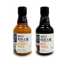 청정원 쉐프의 비프 치킨스톡340g 육수내기 감칠맛 미원 닭 액상 오리지널, 비프스톡340g, 본상품선택