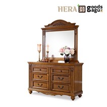 GJ 헤라 엔틱 1200 와이드 3단 서랍장+거울 화장대, 헤라와이드세트