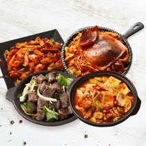 쿡솜씨 밀키트세트 손님초대요리 (들깨백순대볶음 2인분   돼지고기두부찌개 2인분   통오징어콩나물두루치기 2인분   춘천식 철판닭갈비 2인분)