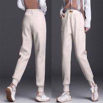 따숩이 두배융털 기모바지 밴딩조거팬츠 블랙 화이트