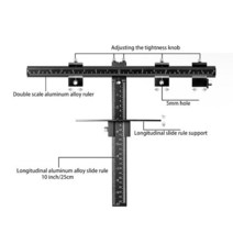 도웰 지그 알루미늄 합금 조정 가능한 펀치 로케이터 드릴 가이드 목공 캐비닛 하드웨어 지그 핸들 도구 키, 01 알루미늄 블랙 키트
