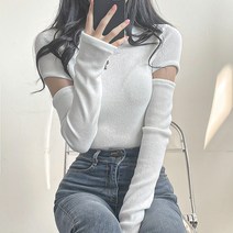 입꼬 절개 컷팅 트임 소매트임 니트 목폴라3color