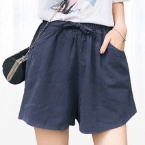 Joyce shop 오래달리기 린넨 마 반바지 숏 팬츠 바지 5부 밴딩 핫 치마 4부 면 큐롯 여성 여자 패션 의류 하의 통 여름 고무줄