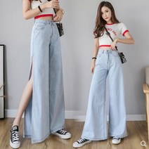 JINNY 캠핑클럽 이효리 청바지 옆트임 와이드 데님 팬츠 SL22
