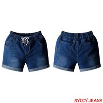 니키진 여성 4부 여유핏 카브라 청반바지 빈티지워싱 스판 데님팬츠 반바지 OL0002